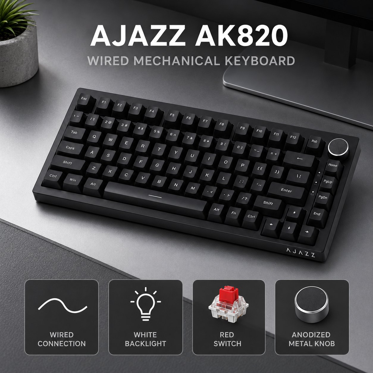 Keyboard Gaming Blue Switch - Механическая игровая клавиатура AJAZZ AK820 и