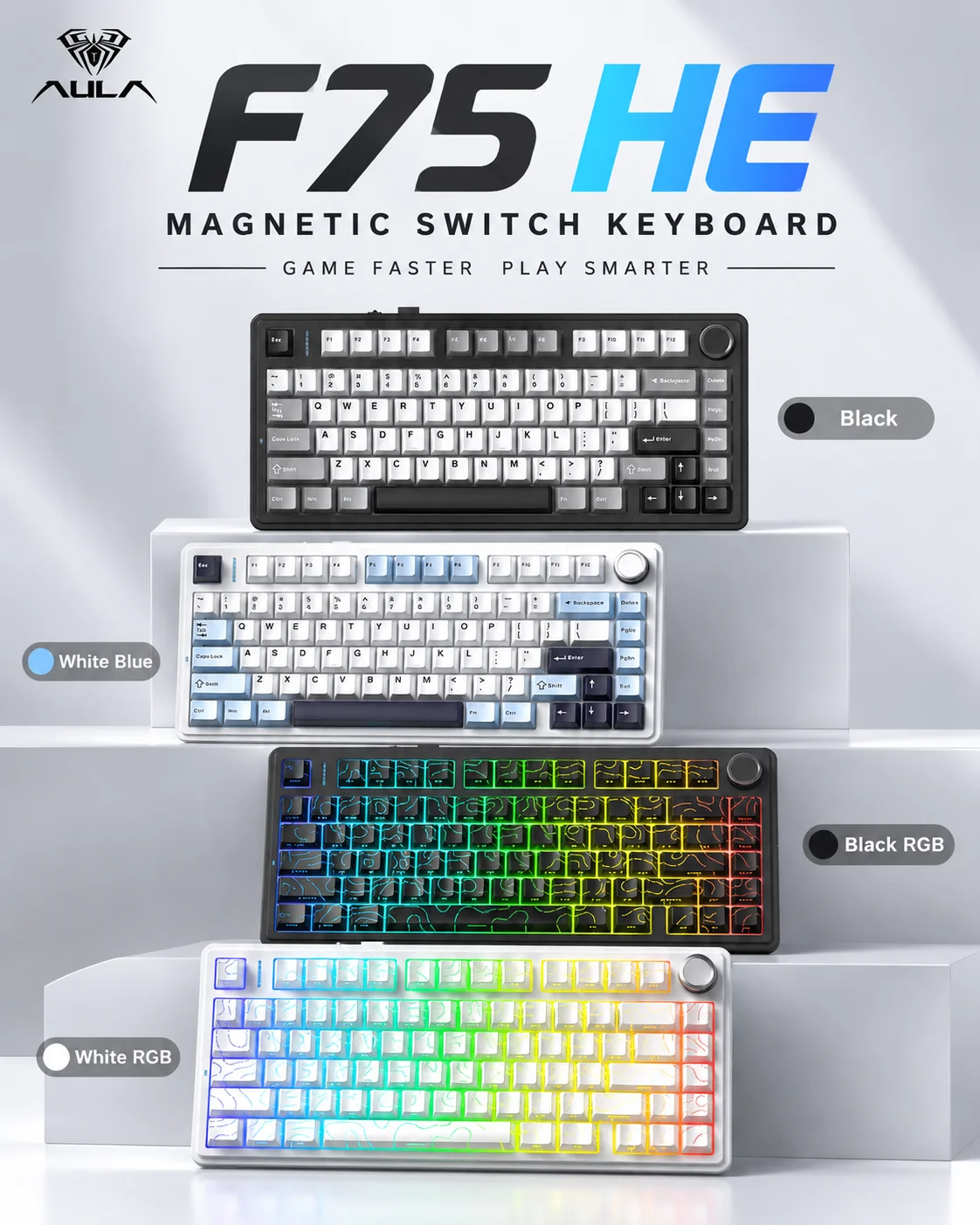 Gaming Keyboard No Rgb - AULA F75 HE – магнитная клавиатура,