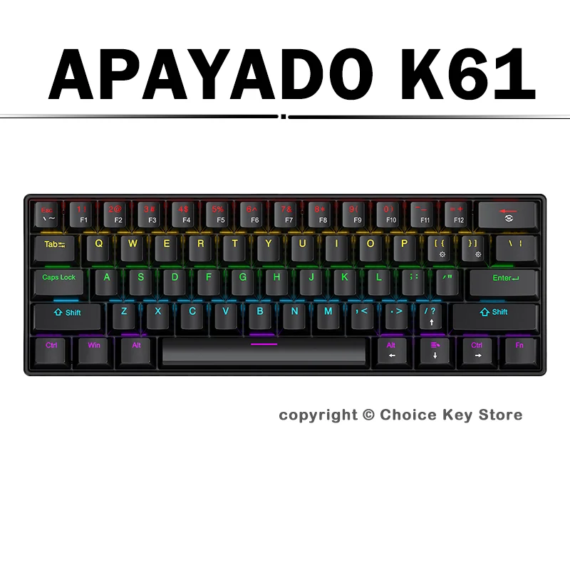 APAYADO K61 – механическая игр – обзор и цена Keyboard Gaming Blue Switch