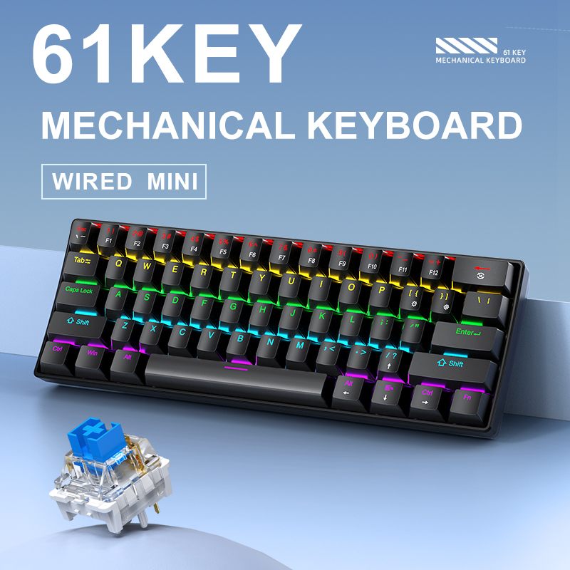 APAYADO K61 – механическая игр – обзор и цена Keyboard Gaming Blue Switch