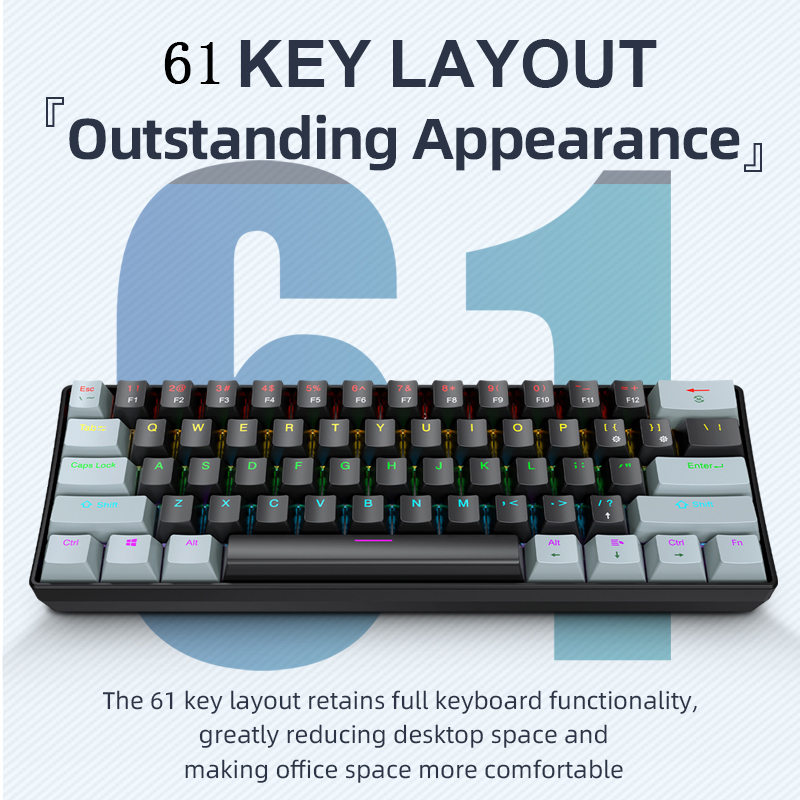 APAYADO K61 – механическая игр – обзор и цена Keyboard Gaming Blue Switch
